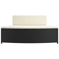 Panche per Spa con Cuscini 2 pz in Polyrattan Nero