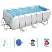 Bestway Set Piscina Power Steel Rettangolare 412x201x122 cm