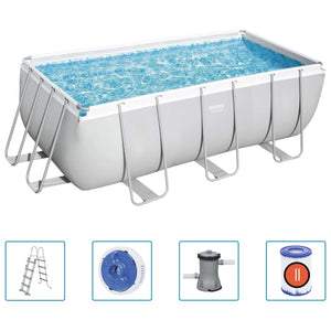 Bestway Set Piscina Power Steel Rettangolare 412x201x122 cm