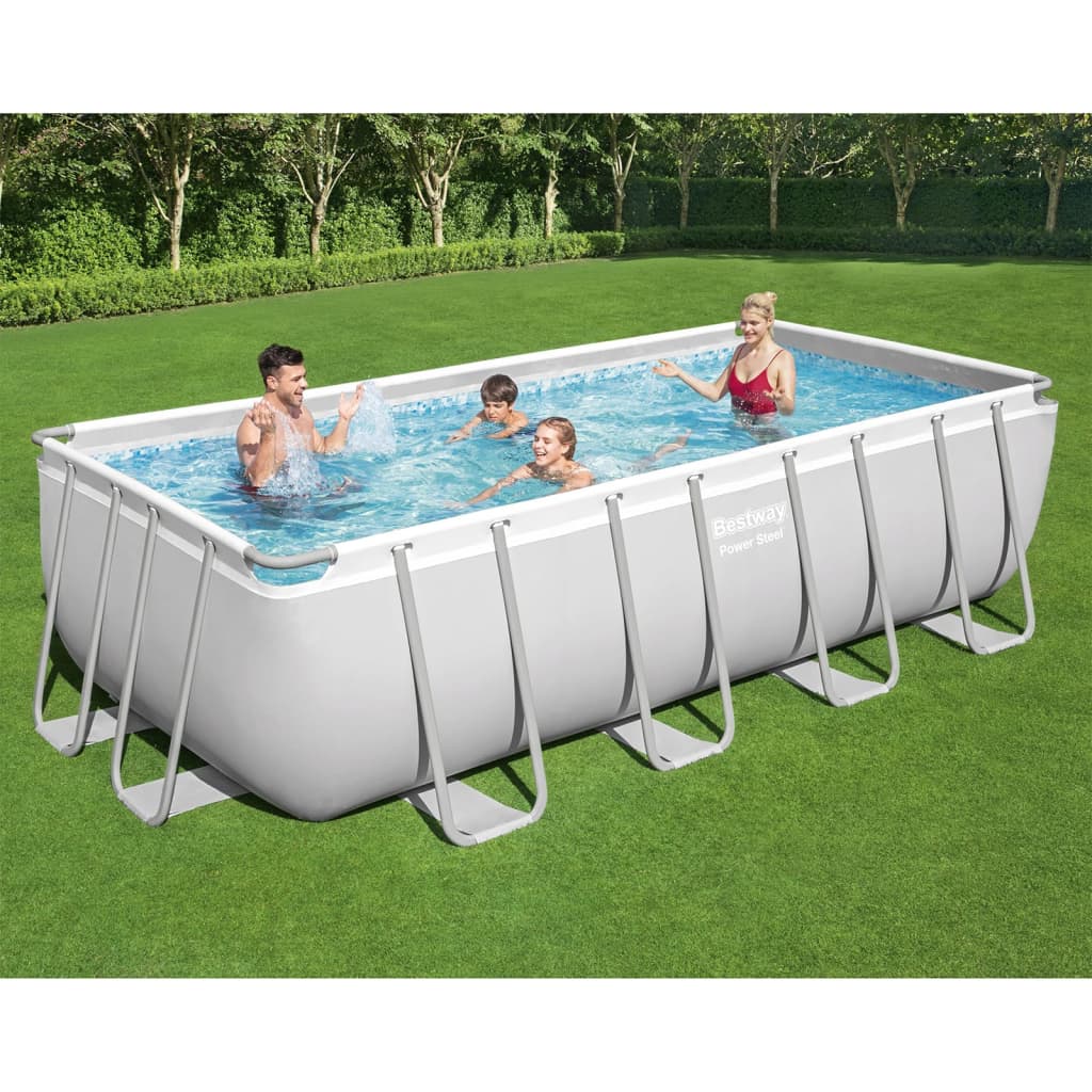 Bestway Set Piscina Power Steel Rettangolare 488x244x122 cm