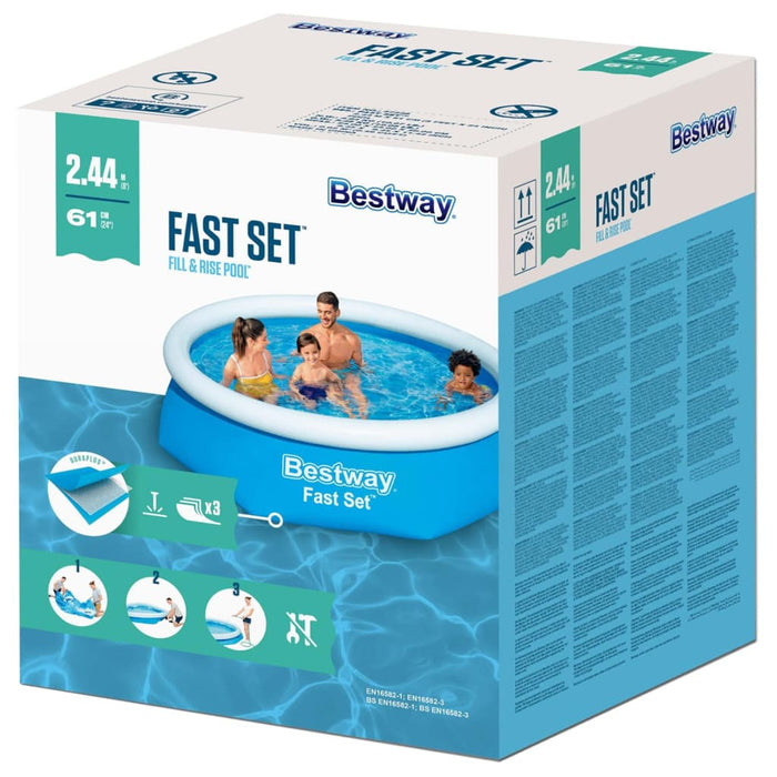 Bestway Piscina Gonfiabile Rotonda Fast Set 244x66 cm 57265