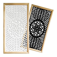 ABBEY ROSE - Moduli Decorativi in Legno e PVC Misura: 48x48 cm, Colore: nero