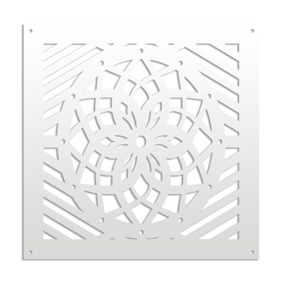 ABBEY ROSE - Pannello in PVC traforato - Parasole Misura: 98x98 cm, Colore: bianco