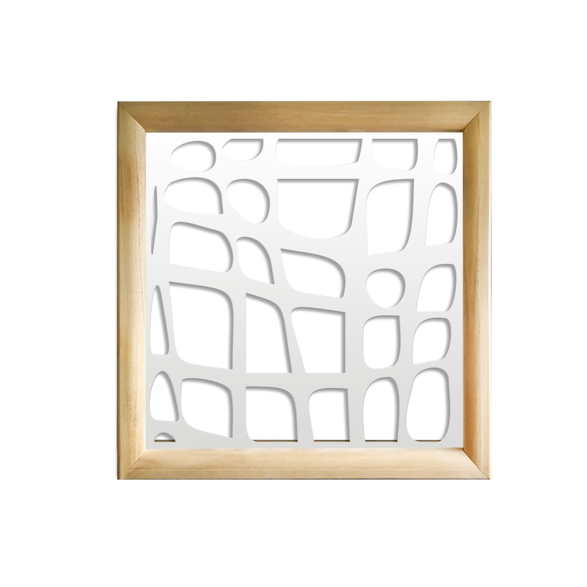 ABSTRACT - Moduli Decorativi in Legno e PVC Misura: 98x98 cm, Colore: bianco