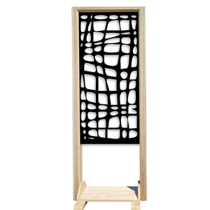 ABSTRACT - Separè - Paravento modulabile - 70x190cm - in Legno e PVC Colore: nero