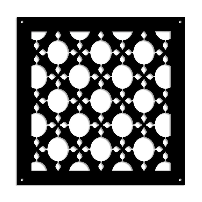 ALADIN - Pannello in PVC traforato - Parasole Misura: 98x98 cm, Colore: nero