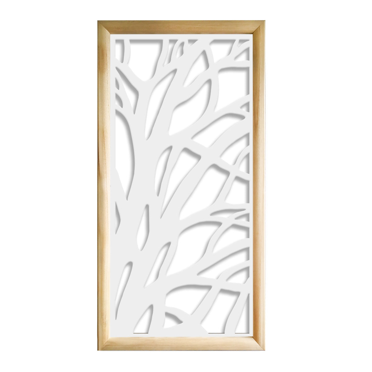 ALBERI - Moduli Decorativi in Legno e PVC Misura: 73x148 cm, Colore: bianco