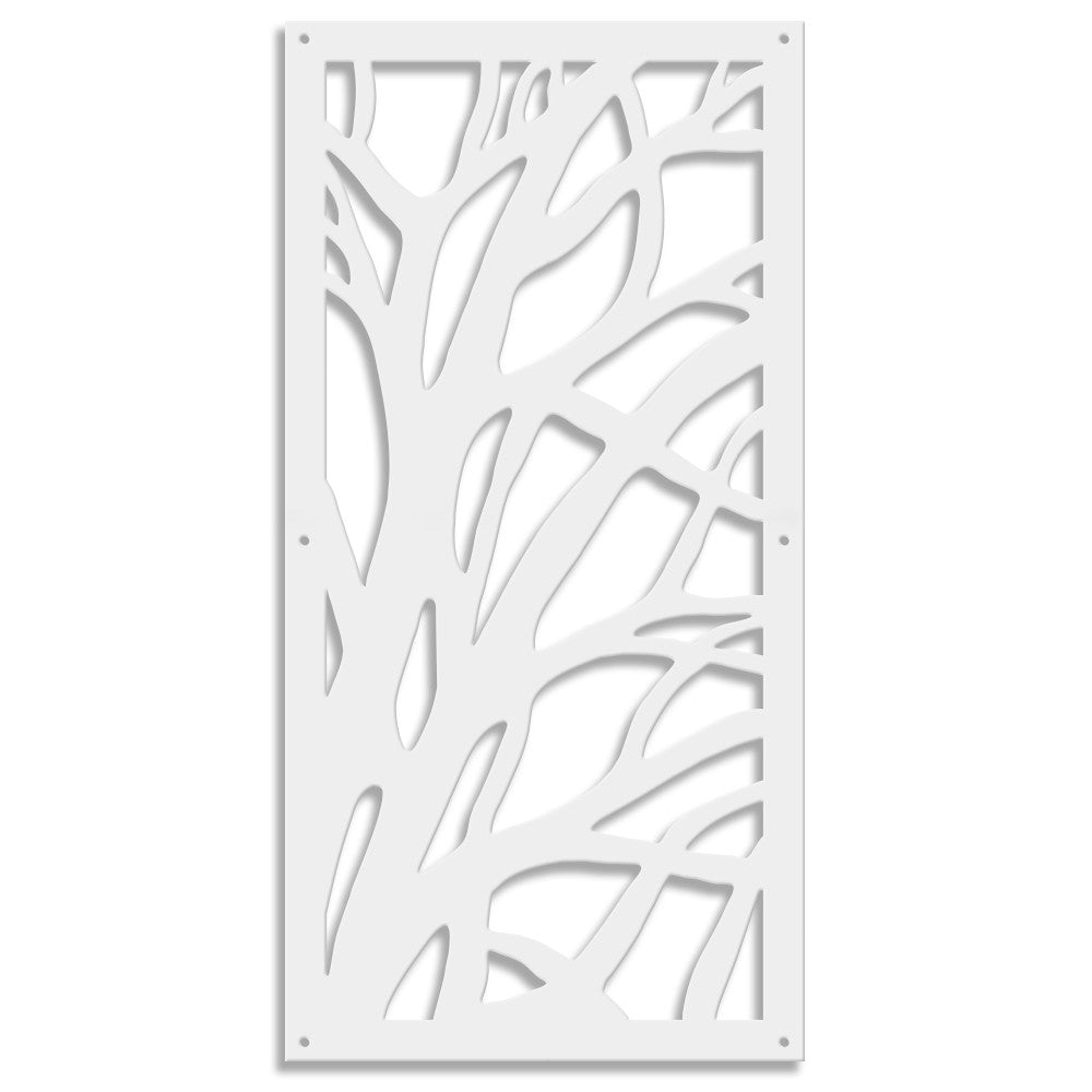 ALBERO - Pannello in PVC traforato - Parasole Misura: 47x94 cm, Colore: bianco