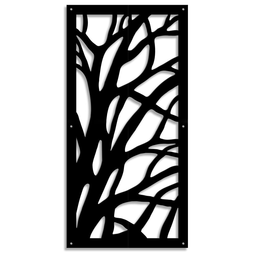 ALBERO - Pannello in PVC traforato - Parasole Misura: 47x94 cm, Colore: nero