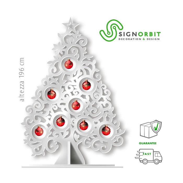 Albero di Natale sagomato in PVC altezza 196cm Misura: 135x196 cm