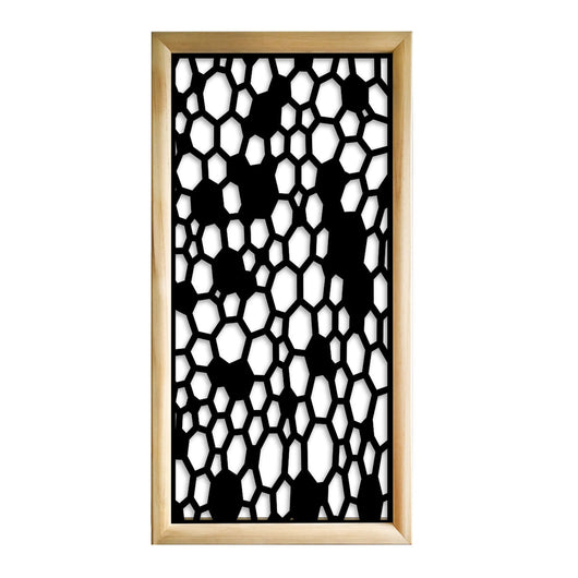 ALVEARE - Moduli Decorativi in Legno e PVC Misura: 73x148 cm, Colore: nero