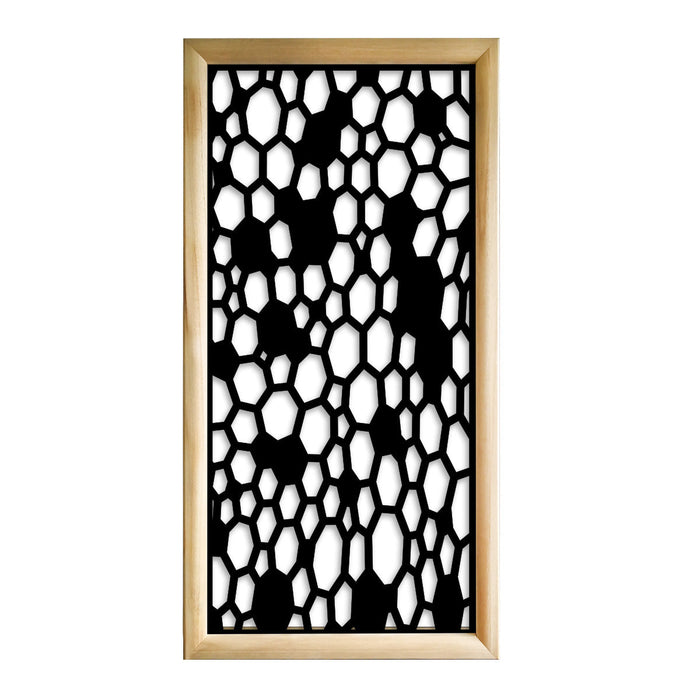 ALVEARE - Moduli Decorativi in Legno e PVC Misura: 73x148 cm, Colore: nero