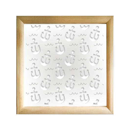 ANCHOR - Moduli Decorativi in Legno e PVC Misura: 48x48 cm, Colore: bianco