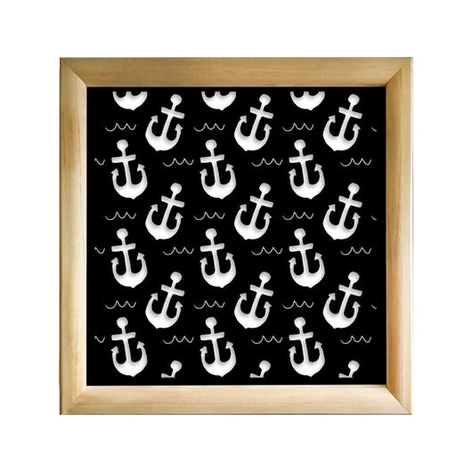 ANCHOR - Moduli Decorativi in Legno e PVC Colore: nero, Misura: 48x48 cm