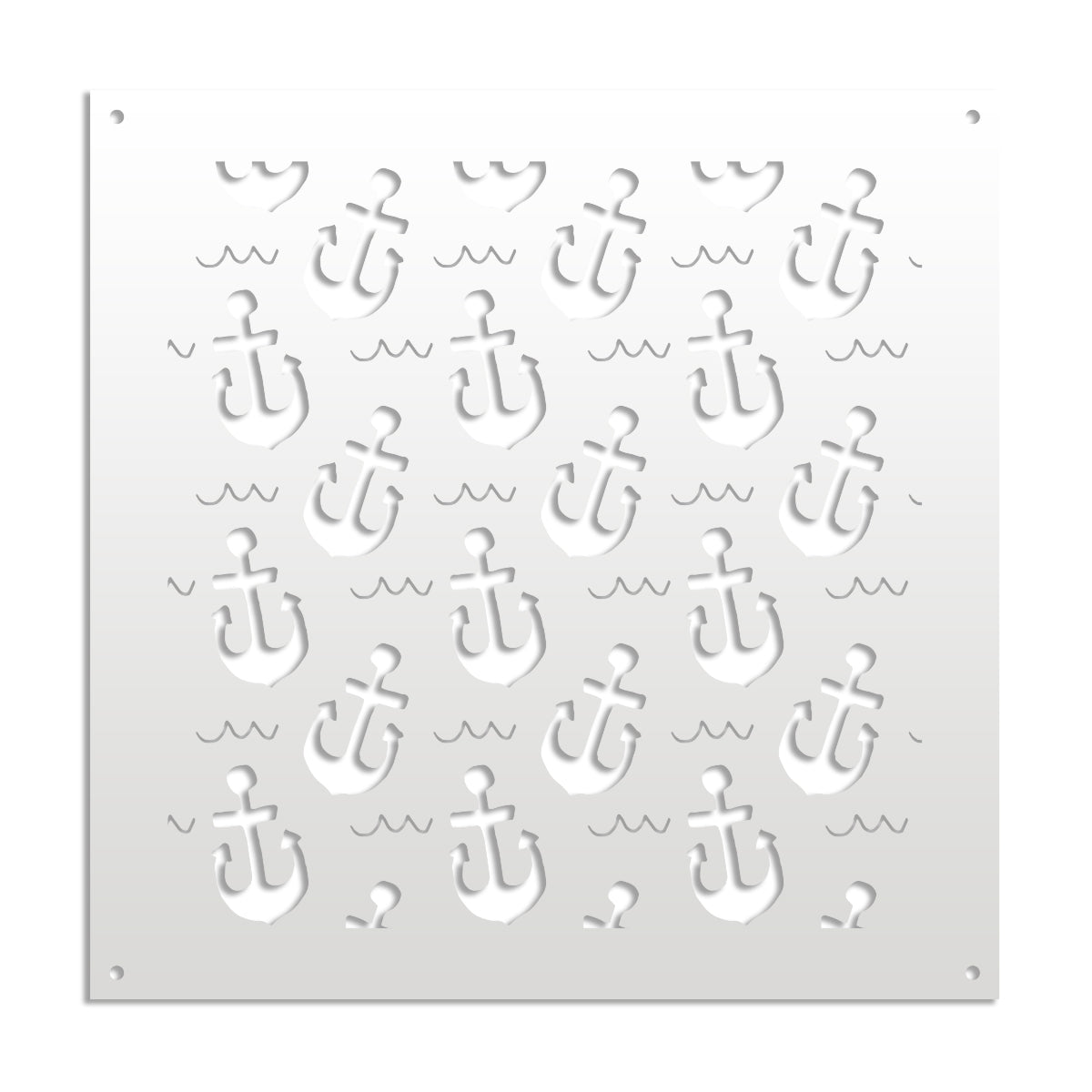 ANCHOR - Pannello in PVC traforato - Parasole Misura: 48x48 cm, Colore: bianco