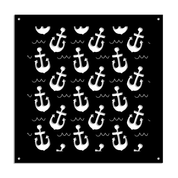 ANCHOR - Pannello in PVC traforato - Parasole Misura: 73x73 cm, Colore: nero