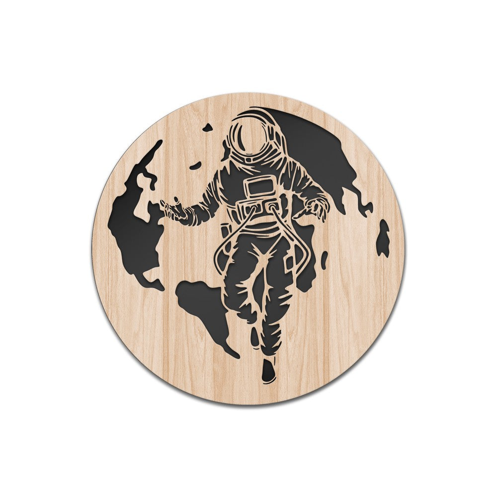 ASTRONAUTA - Quadro arredo LASERCUT composito Legno e PVC Misura: 40x40 cm