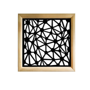 ATOM - Moduli Decorativi in Legno e PVC Colore: nero, Misura: 98x98 cm