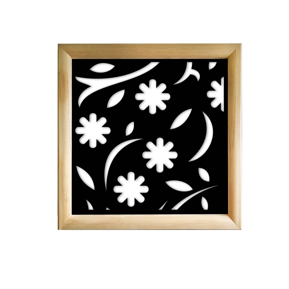 AUTUMN - Moduli Decorativi in Legno e PVC Misura: 48x48 cm, Colore: nero