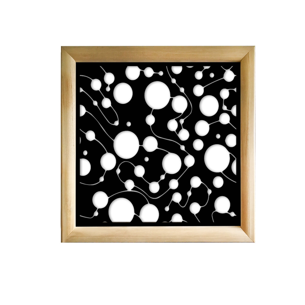 BAKTERIA - Moduli Decorativi in Legno e PVC Colore: nero, Misura: 48x48 cm