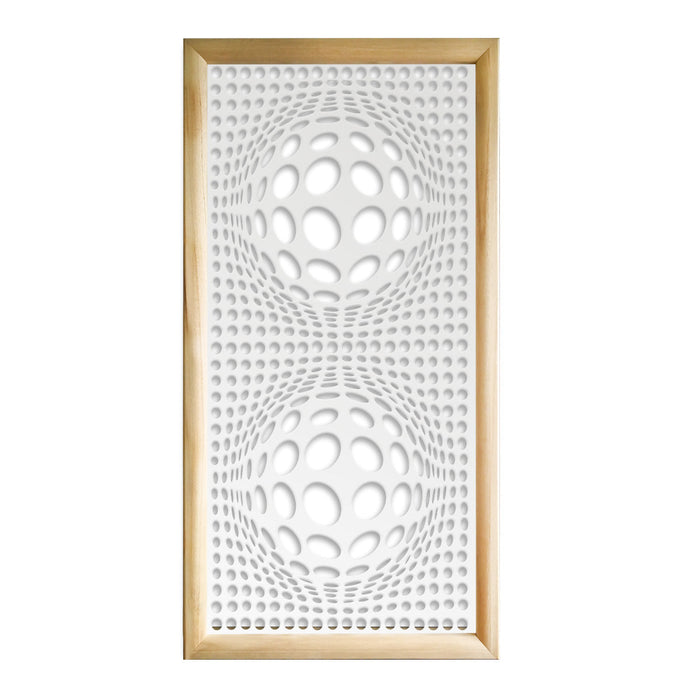 BALLS - Moduli Decorativi in Legno e PVC Misura: 73x148 cm, Colore: bianco