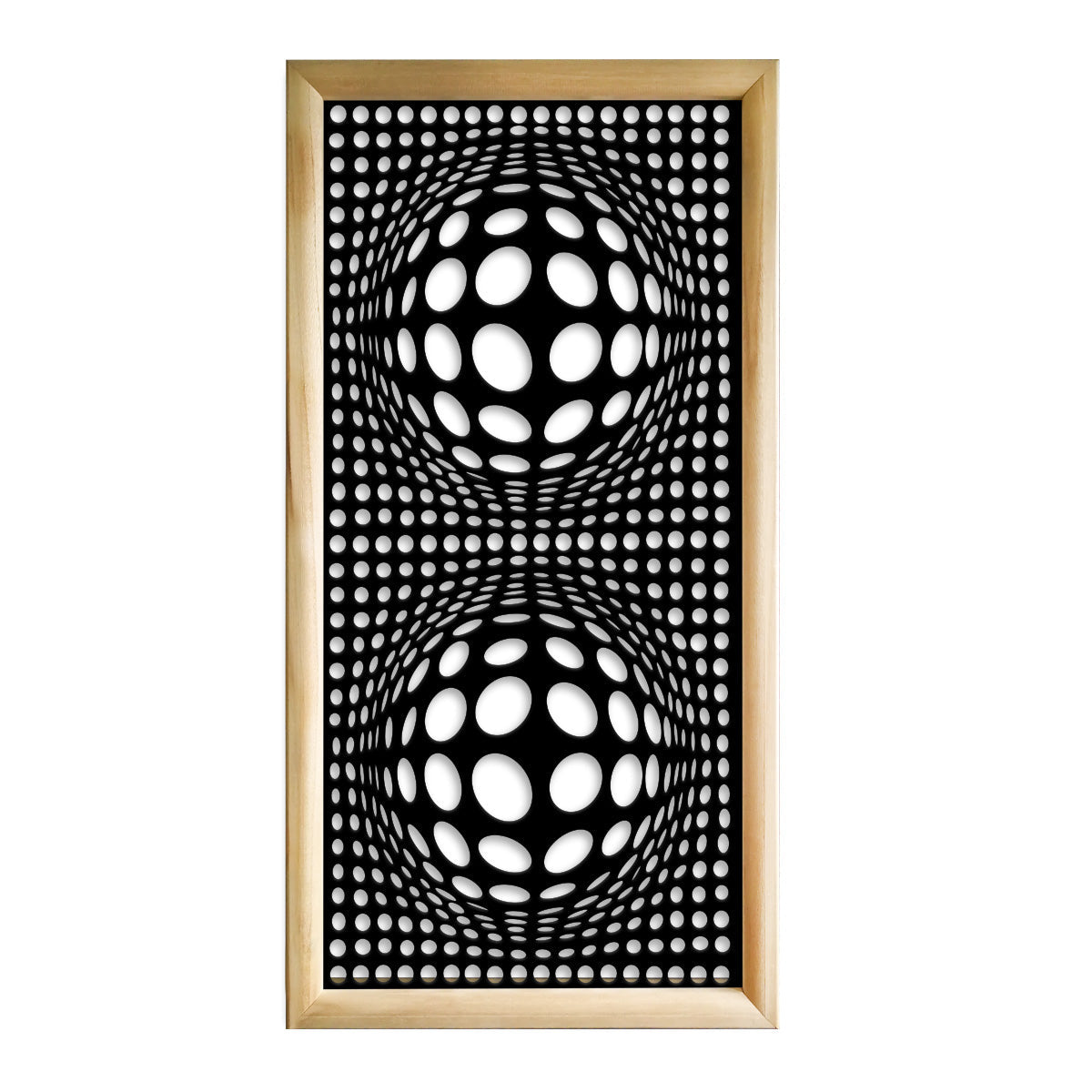 BALLS - Moduli Decorativi in Legno e PVC Colore: nero, Misura: 47x94 cm