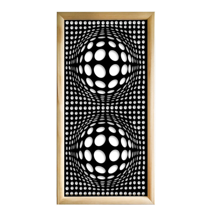 BALLS - Moduli Decorativi in Legno e PVC Colore: nero, Misura: 47x94 cm