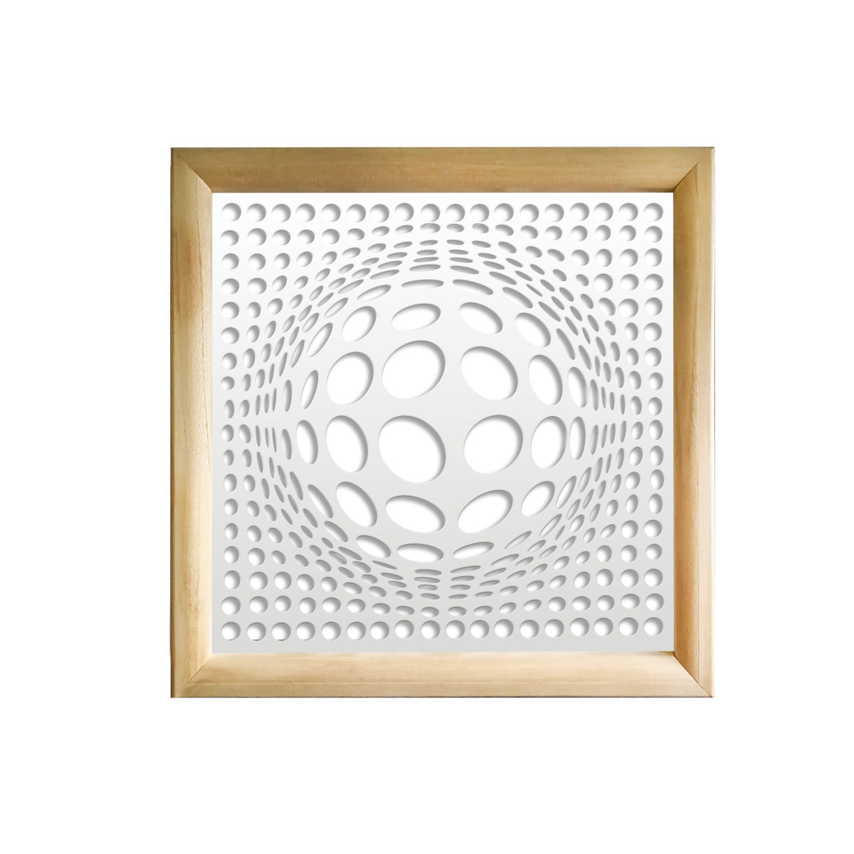 BALLS - Moduli Decorativi in Legno e PVC Misura: 48x48 cm, Colore: bianco