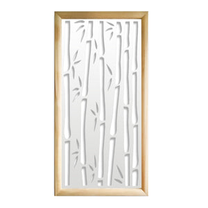 BAMBU - Moduli Decorativi in Legno e PVC Colore: bianco, Misura: 73x148 cm