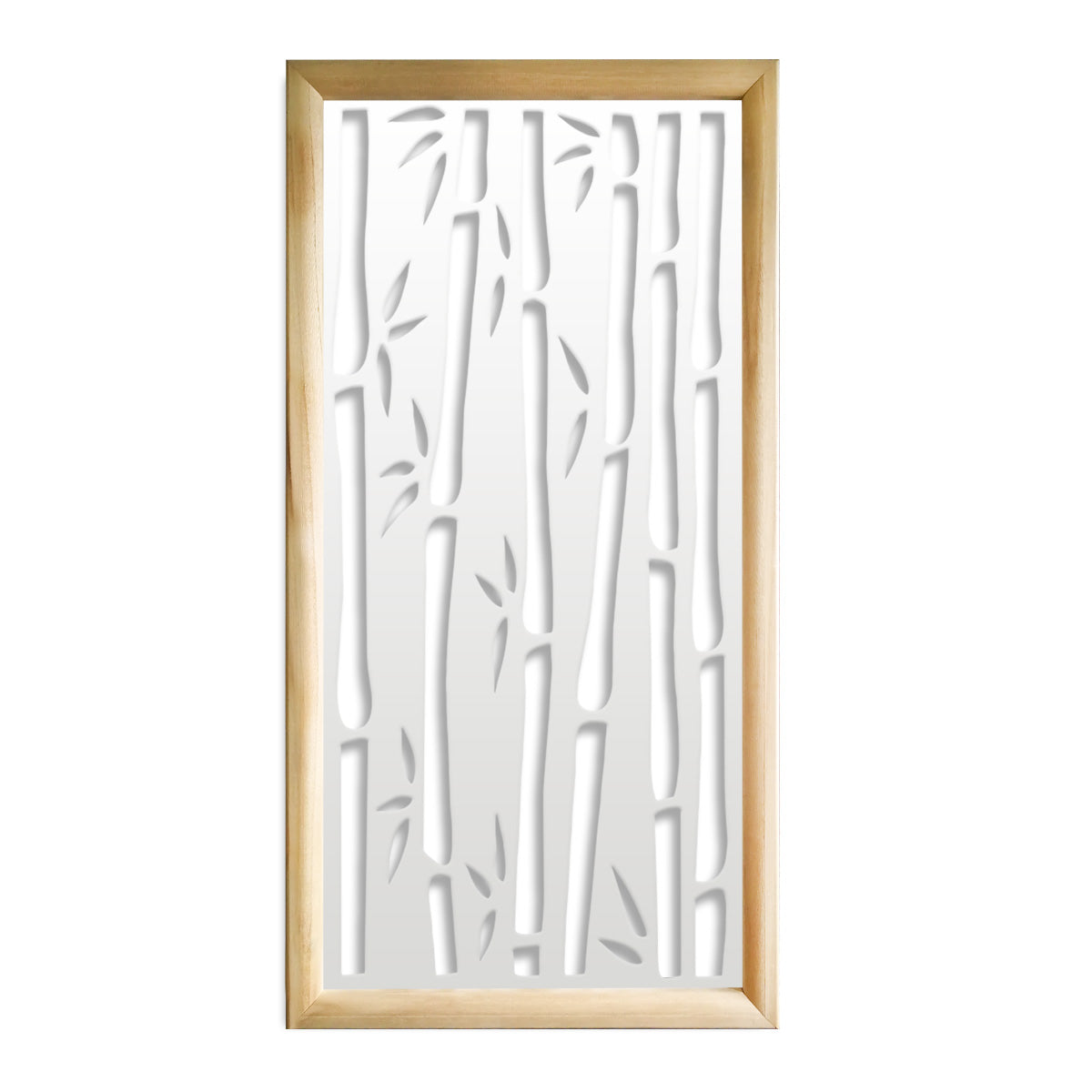 BAMBU - Moduli Decorativi in Legno e PVC Colore: bianco, Misura: 47x94 cm