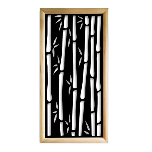 BAMBU - Moduli Decorativi in Legno e PVC Colore: nero, Misura: 47x94 cm