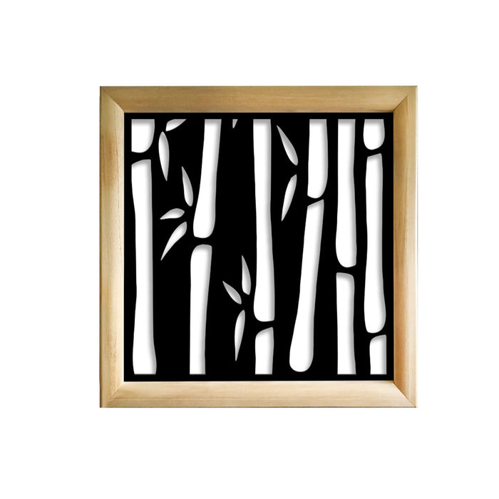 BAMBU - Moduli Decorativi in Legno e PVC Colore: nero, Misura: 98x98 cm