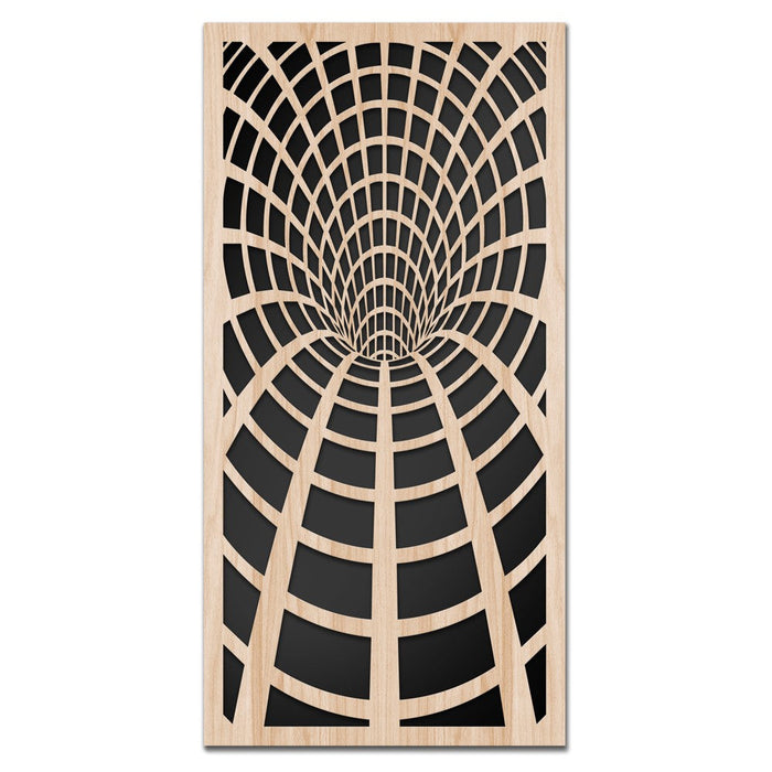 BLACK HOLE - Quadro arredo LASERCUT composito Legno e PVC Misura: 70x140 cm