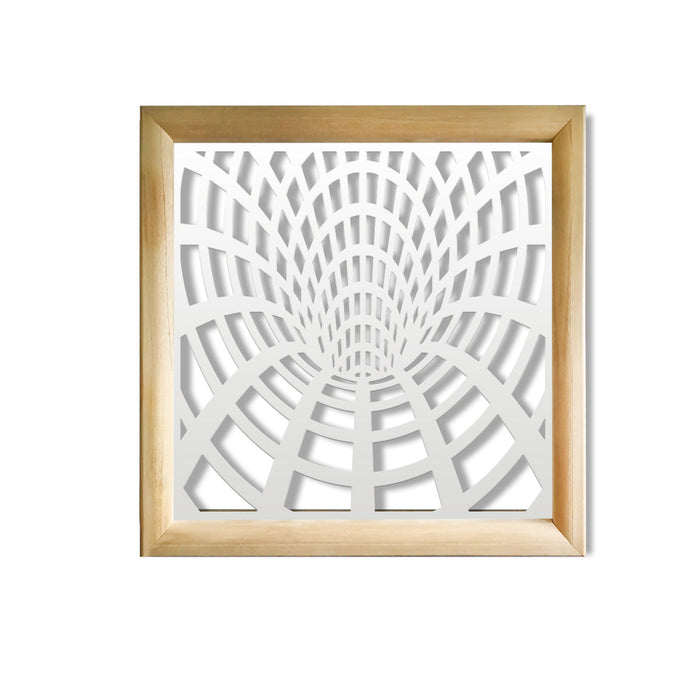 BLACKHOLE - Moduli Decorativi in Legno e PVC Misura: 98x98 cm, Colore: bianco