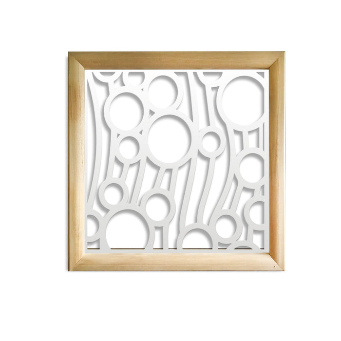 BOLLE - Moduli Decorativi in Legno e PVC Colore: bianco, Misura: 48x48 cm