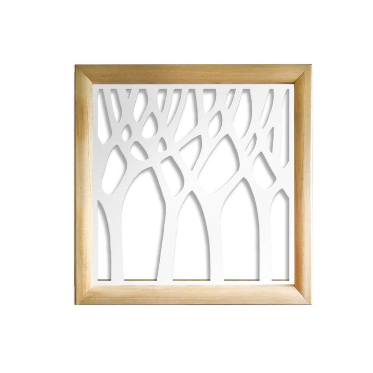 BOSCO - Moduli Decorativi in Legno e PVC Colore: bianco, Misura: 98x98 cm