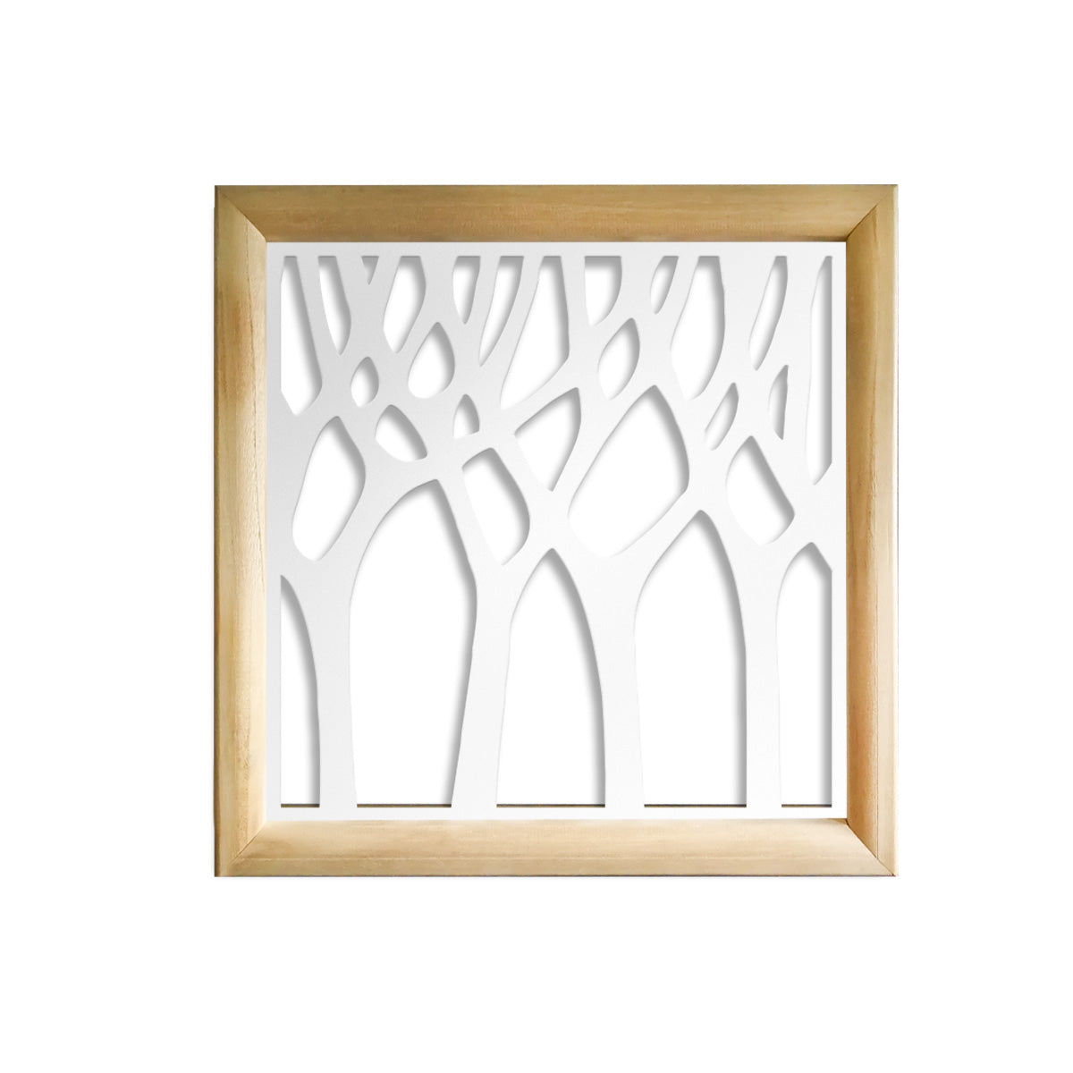 BOSCO - Moduli Decorativi in Legno e PVC Misura: 73x73 cm, Colore: bianco