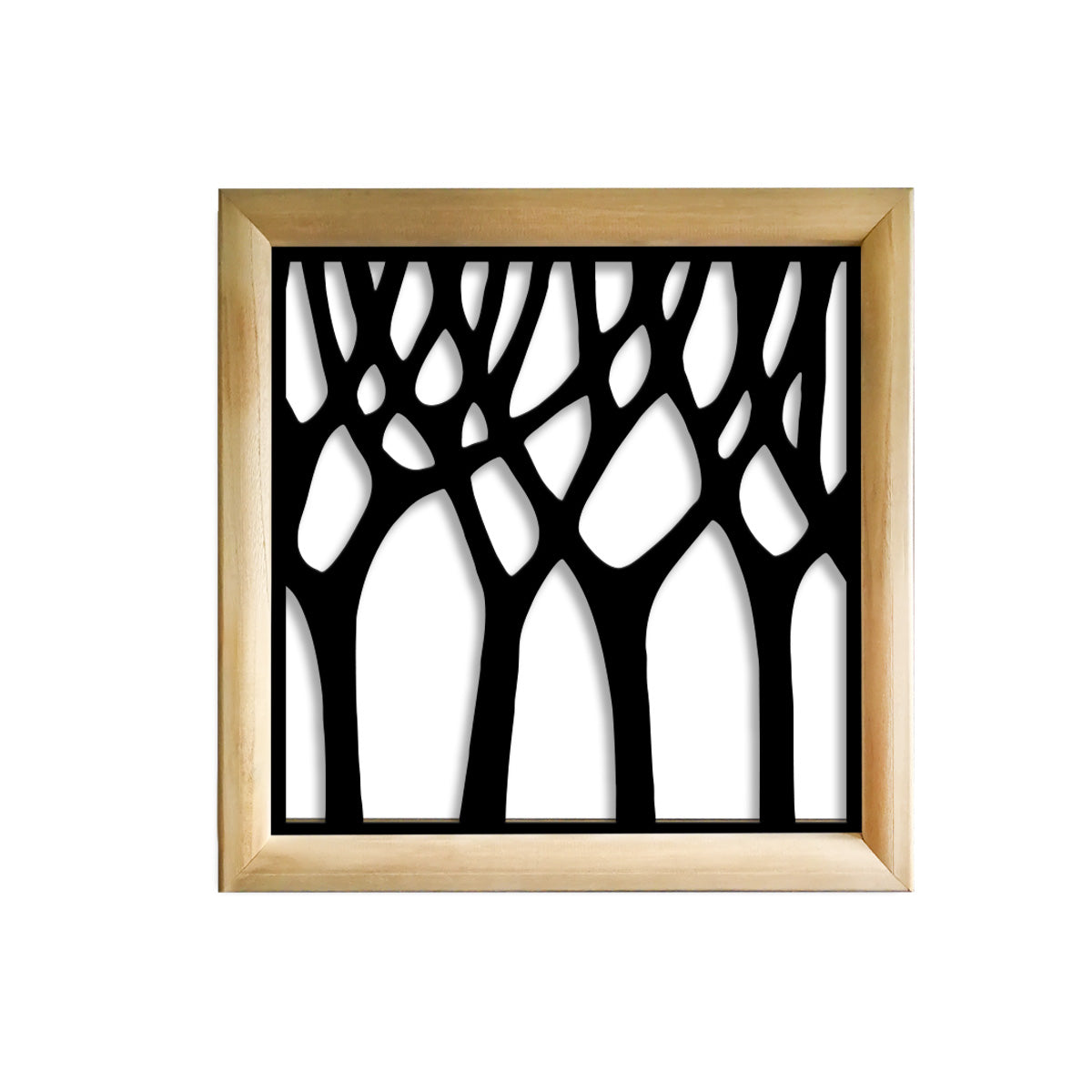 BOSCO - Moduli Decorativi in Legno e PVC Misura: 73x73 cm, Colore: nero