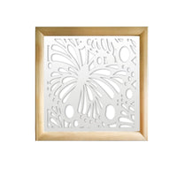 BUTTERFLY - Moduli Decorativi in Legno e PVC Colore: bianco, Misura: 98x98 cm