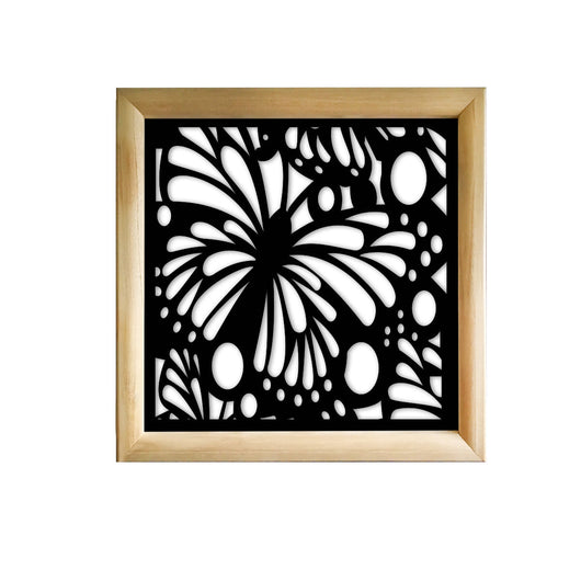 BUTTERFLY - Moduli Decorativi in Legno e PVC Colore: nero, Misura: 73x73 cm