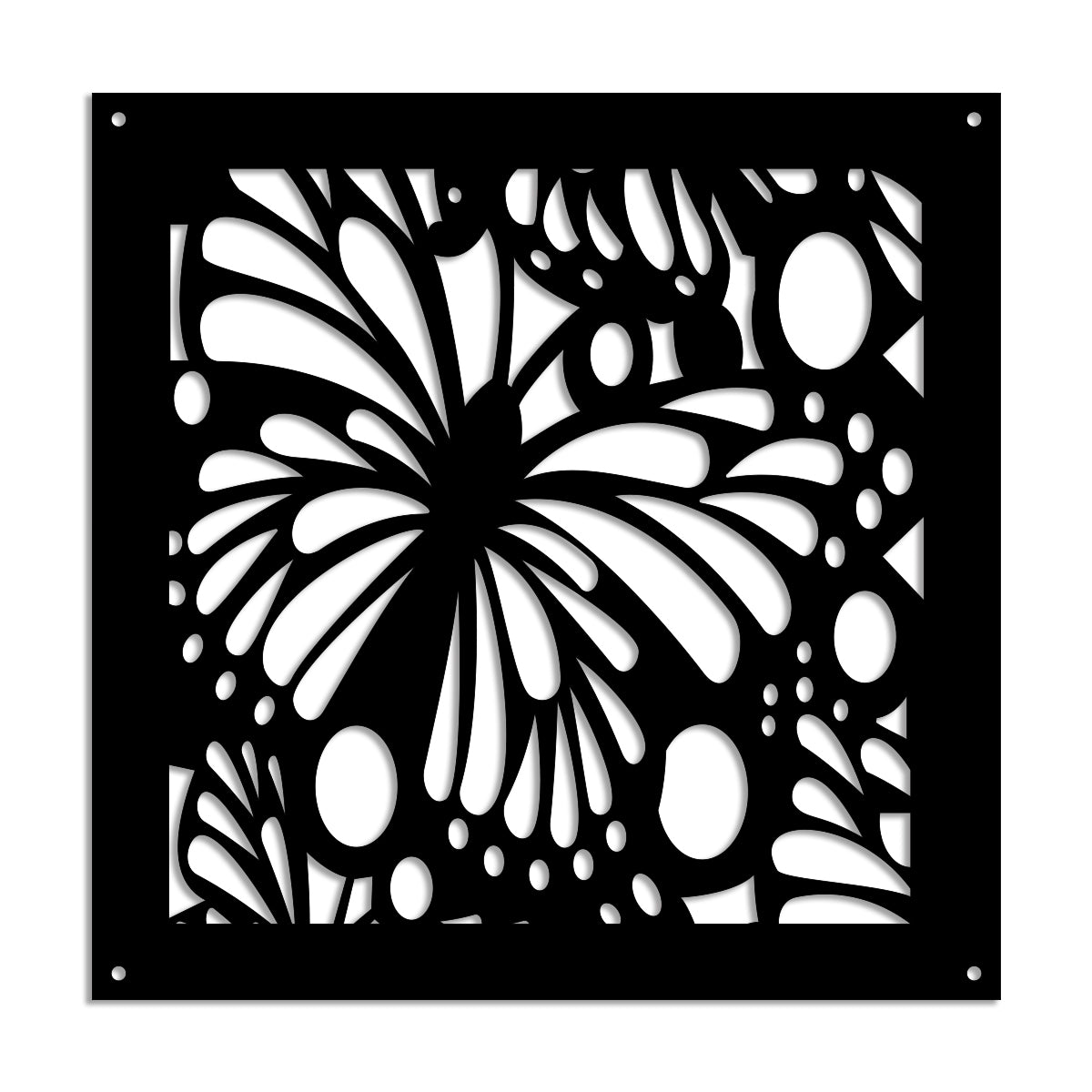 BUTTERFLY - Pannello in PVC traforato - Parasole Colore: nero, Misura: 73x73 cm