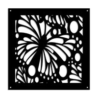 BUTTERFLY - Pannello in PVC traforato - Parasole Colore: nero, Misura: 73x73 cm