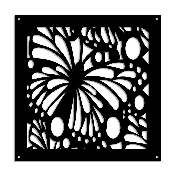 BUTTERFLY - Pannello in PVC traforato - Parasole Colore: nero, Misura: 48x48 cm