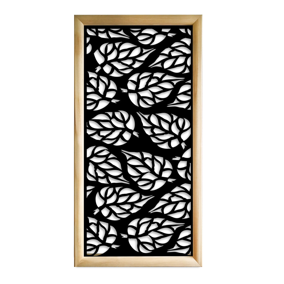 BUTTERLEAF - Moduli Decorativi in Legno e PVC Misura: 73x148 cm, Colore: nero