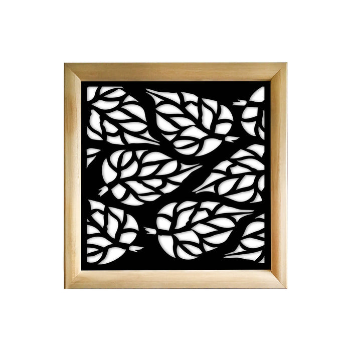 BUTTERLEAF - Moduli Decorativi in Legno e PVC Colore: nero, Misura: 98x98 cm