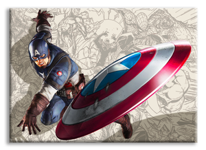 CAPITAN AMERICA - Fumetto - Quadro Canvas su telaio in legno Misura: 100x70 cm