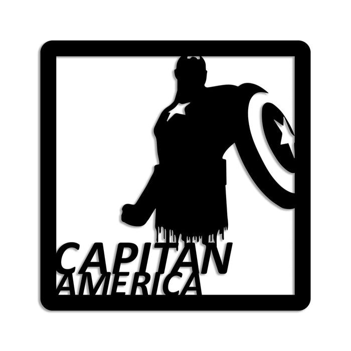 CAPITAN AMERICA - Quadro moderno in pvc solido 48 x 48cm Colore: nero