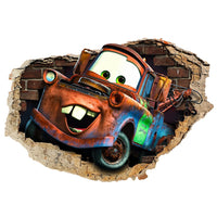 Cars Carl Attrezzi - Adesivo murale parete 3D wall sticker camera bimbi Misura: 150x100 cm