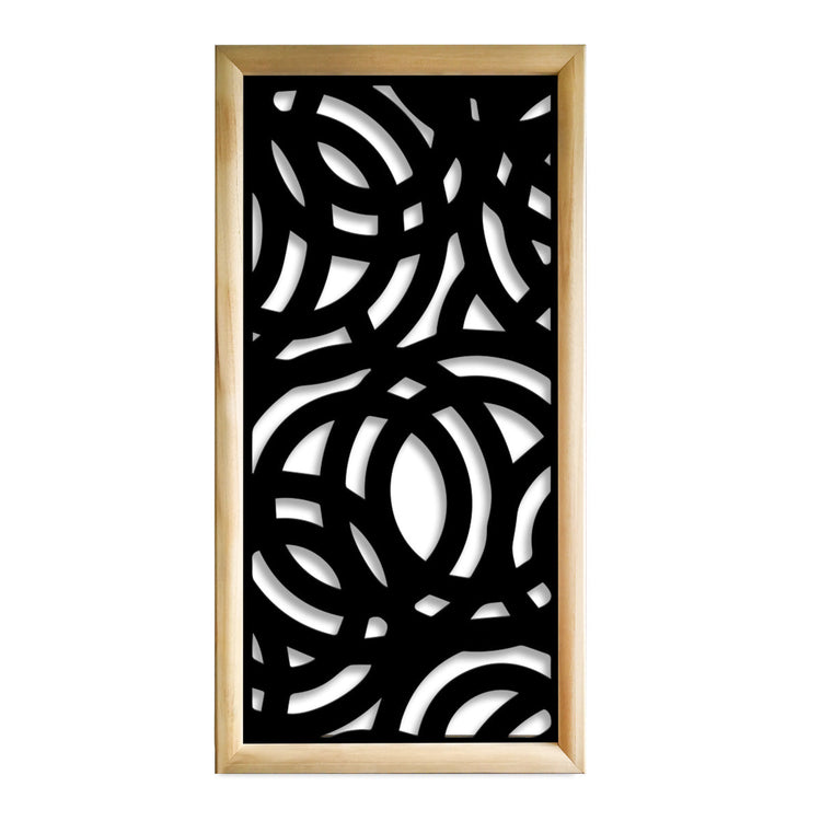 CERCHI LARGE - Moduli Decorativi in Legno e PVC Colore: nero, Misura: 47x94 cm