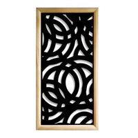 CERCHI LARGE - Moduli Decorativi in Legno e PVC Misura: 73x148 cm, Colore: nero